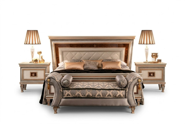 Designer Bett Betten Polsterbett 180x200 Ehebett Doppelbett arredoclassic Möbel