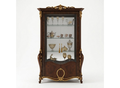 Wohnzimmer Möbel Klassische Holz Glas Vitrine Glasschrank Schrank Vitrinen Neu