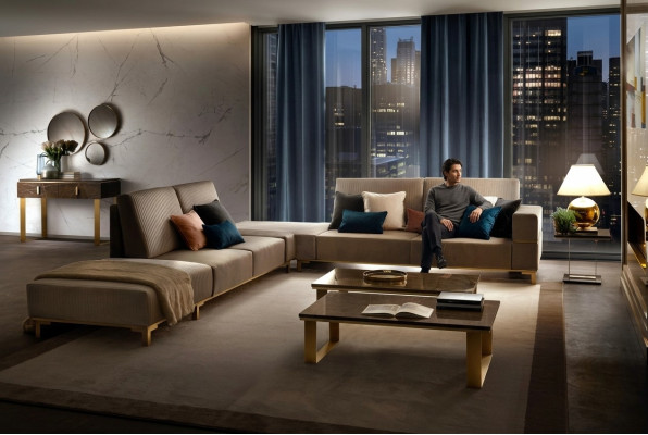 Ecksofa Sofa Couch Textilsofa Wohnlandschaft Luxus Moebel L Form Couchtisch 2tlg