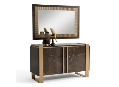 Möbel Stil Klassischer 2tlg Set Kommode mit Spiegel Luxus Italienische Möbel