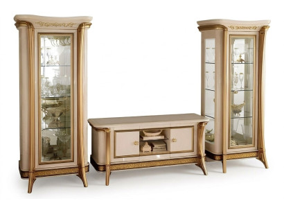 Wohnzimmer Sideboard 2x Vitrine 3tlg. Wohnwand Möbel arredoclassic Set Design