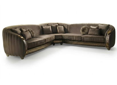 Sofa L-Form Ledersofa Couch Wohnlandschaft Garnitur Design Ecksofa arredoclassic