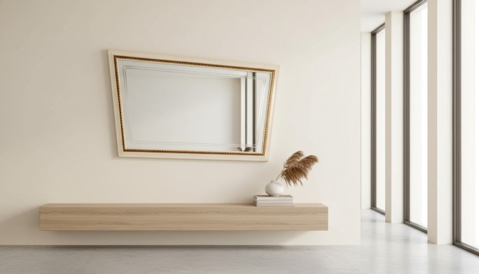 Klassischer Spiegel Luxus Konsole Schlafzimmer Stil Modern Glas Spieglein Wand