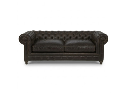 Brauner Chesterfield 3-Sitzer Designer Wohnzimmer 3-er Couch