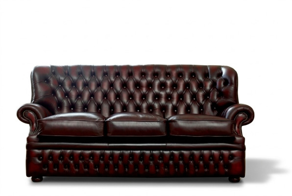 Brauner Chesterfield 3-Sitzer im Antik Stil Designer Wohnzimmer Couch