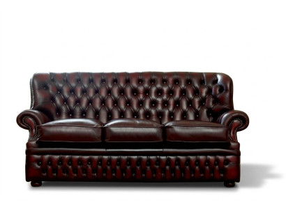 Brauner Chesterfield 3-Sitzer im Antik Stil Designer Wohnzimmer Couch
