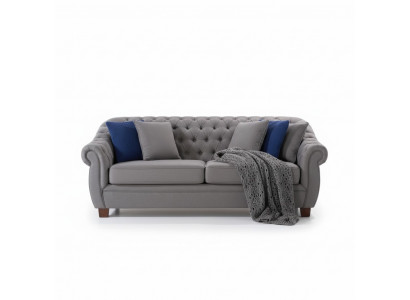 Chesterfield Stoff Polster Dreisitzer Wohnzimmer Couch Textil Design