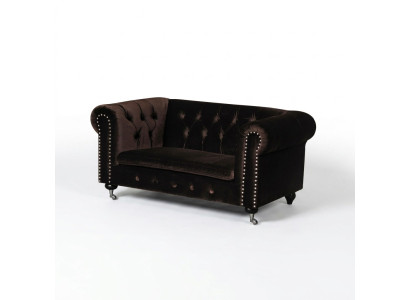 jvmoebel ® - Leder Sofa Couch Royal Braun Polster Zweisitzer Couch Garnitur Neu