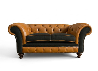 jvmoebel ® Leder Sofa Couch - Design Polster Zweisitzer Couch Garnitur Braun