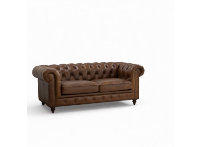 jvmoebel ® Leder Sofa Couch - Design Polster Zweisitzer Couch Garnitur Braun