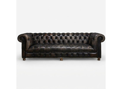 Klassische Chesterfield Couch Schwarz Englische Wohnzimmer Couchen