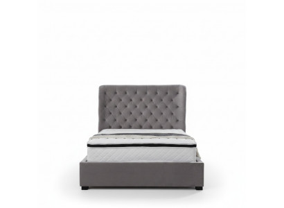Luxuriöses Graues Designer Doppelbett Polstermöbel Betten