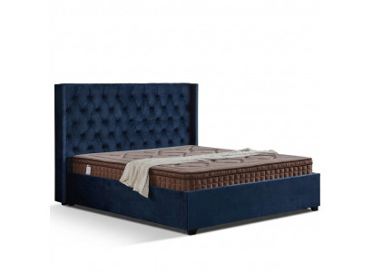 Royales Blaues Schlafzimmer Bett Polster Doppelbetten Chesterfield Design