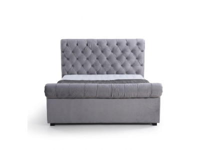 Design Chesterfield Bett Textil Polster Leder Hotel Betten Schlafzimmer Neu Samt
