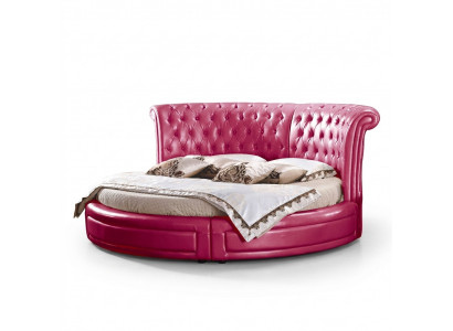 Rundes Klassisches Bett Chesterfield Betten Polster Runde Betten Leder