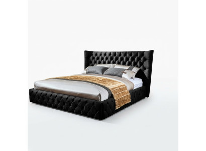 Chesterfield Schwarzes Bett Schlafzimmer Betten Textil Samt Big Hotel Betten