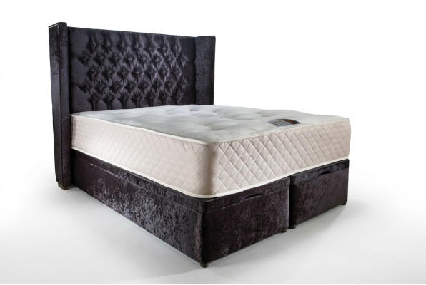 Chesterfield Designer Bett Schlafzimmer Textil Leder Polster Samt 160x200 Neu
