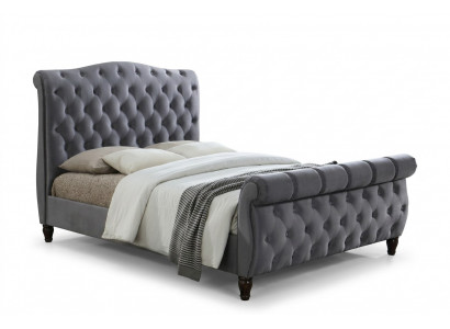 Klassisches Samt Textil Bett Doppel Betten Gepolsterte Hotel Schlazimmer 180x200