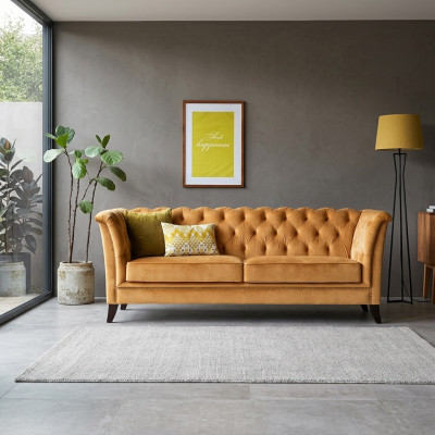 Oranger Chesterfield 3-Sitzer Modernes Wohnzimmer Luxus Sofa