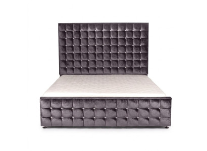 Designer schwarzes Chesterfield Bett mit Kristallsteinen Luxus Möbel