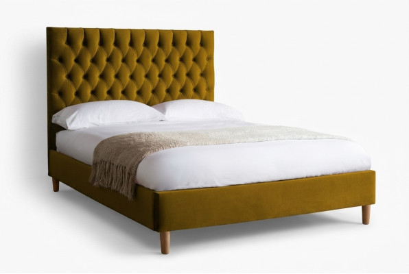 Chesterfield Design Polster Englisches 140/160/180x200 Betten Doppelbett Gelb