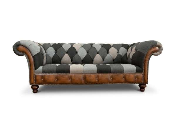 Chesterfield Design Couch 3er Deisitzer Couchen Stoff Sofa Sitz Polster Sofas