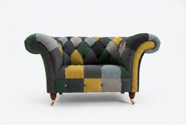 Bunter Chesterfield Einsitzer Moderner Wohnzimmer Sessel