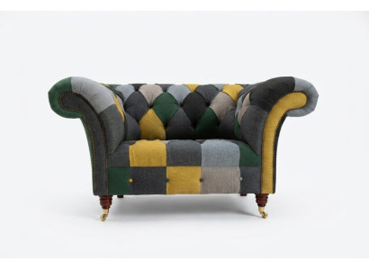 Bunter Chesterfield Einsitzer Moderner Wohnzimmer Sessel