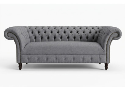 Chesterfield 3 Sitzer Polster Couch Leder Sofa Couchen Textil Modern Stil Stoff
