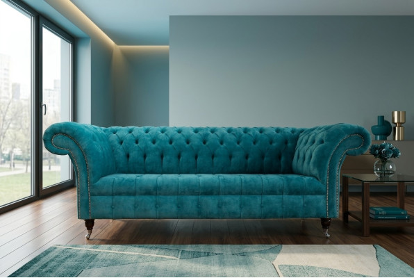 Chesterfield Original Sofa Couch Textil Sofas Couchen Polster Stoff Neu