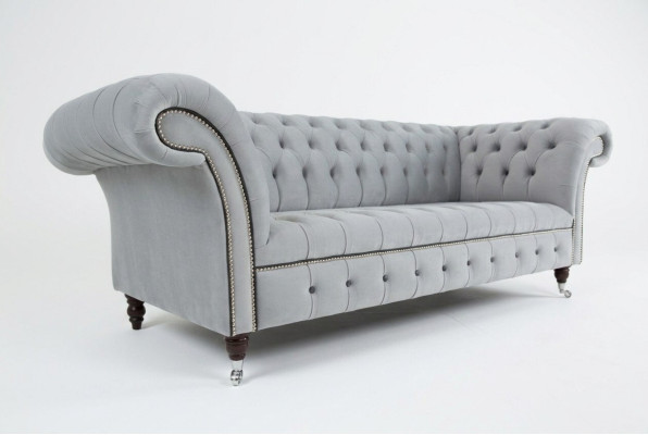 Chesterfield Sofa Set 3+2 Sitzer Samt Velour Garnitur Design Garnituren
