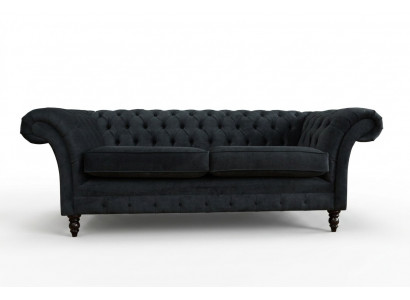 Stilvolles Schwarzes Chesterfield Sofa Designer 3-Sitzer Luxus Couch