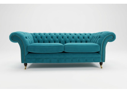 Türkis Chesterfield Couch Designer 3-Sitzer Luxus Wohnzimmer Sofa