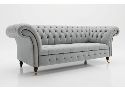 Weißer Designer Chesterfield Dreisitzer Moderne 3-er Couch