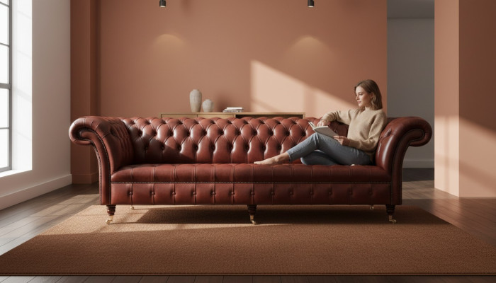 Xxl Big sofa Chesterfield Sofa 4 Sitzer Couch Polster Luxus Klassische Textil