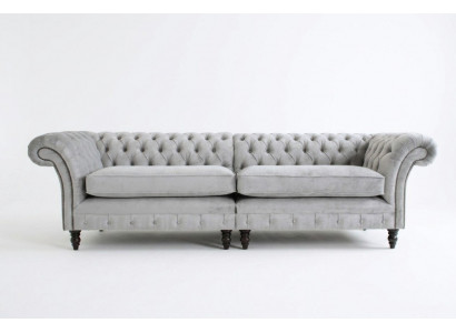 Hochwertige Chesterfield Polster Couch Textil Sofa günstig Microfaser Sofas Neu