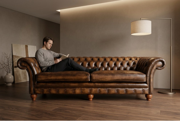 Chesterfield Sofa 4 Sitzer Wohnzimmer Couch Couchen Polster Sofas Neu XXL Big