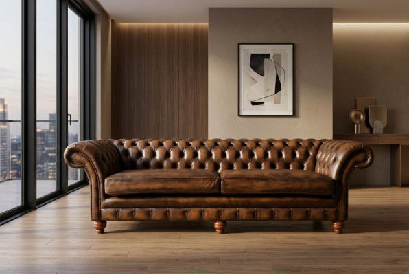 Chesterfield Sofa 4 Sitzer Wohnzimmer Couch Couchen Polster Sofas Neu XXL Big
