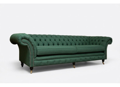 Knopf Sofa Chaesterfield Sofas 4 Sitzer Couch Polster Stoff Wohnzimmer Möbel