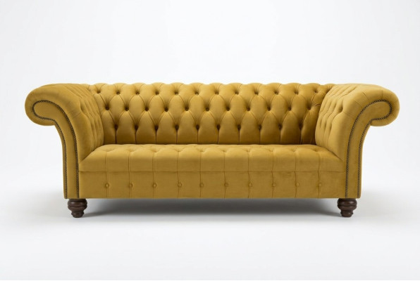 Designer Chesterfield Sofagarnitur Sofa Couch Polster Set in Samt 4tlg.