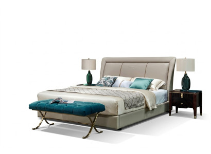 Bett Betten Polster Doppel Ehe Luxus Leder Moderne Designer Schlafzimmer Möbel