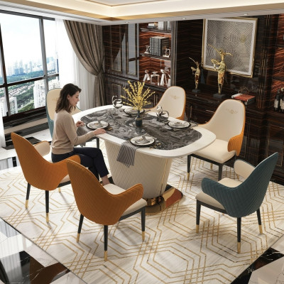 Design Esstisch Leder Stein Tisch Moderne Esstische Möbel 160x90 Tische