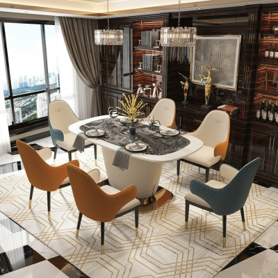 Design Esstisch Leder Stein Tisch Moderne Esstische Möbel 160x90 Tische