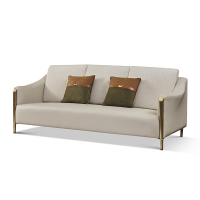 Ledersofa Textil Stoff 3 Sitzer Couch Design Sitz Polster Garnitur Dreisitzer