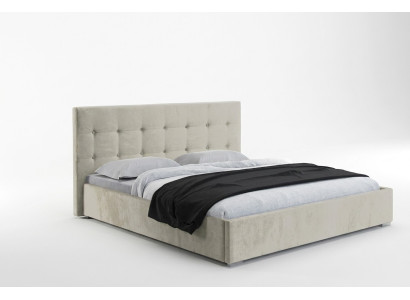 Beige 160x200 Bett Schlafzimmer Betten Textil Leder Hotel Luxus Polster Big Neu
