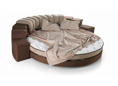 Rundes Bett Moderne Design Luxus Polster Rund Betten Textil Stoff
