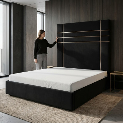 Hotel Doppel Leder Textil Bett Schlafzimmer Polster Luxus Betten Modern Design