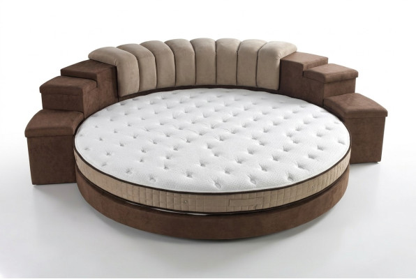Rundes Bett Rund Design Betten Textil Doppel Luxus Hotel Gestell Schlaf Zimmer