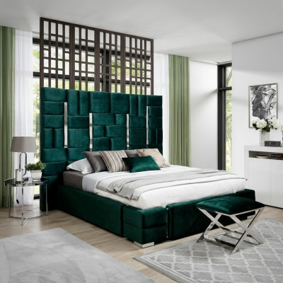 Polsterbett Doppelbett Designer Bett Ehebett Schlafzimmer Samtbett Stoff Betten