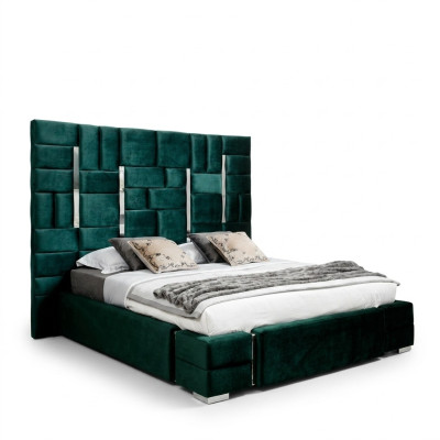 Polsterbett Doppelbett Designer Bett Ehebett Schlafzimmer Samtbett Stoff Betten